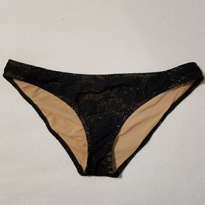 NWOT Victoria's Secret Black Crochet Bikini Bottom